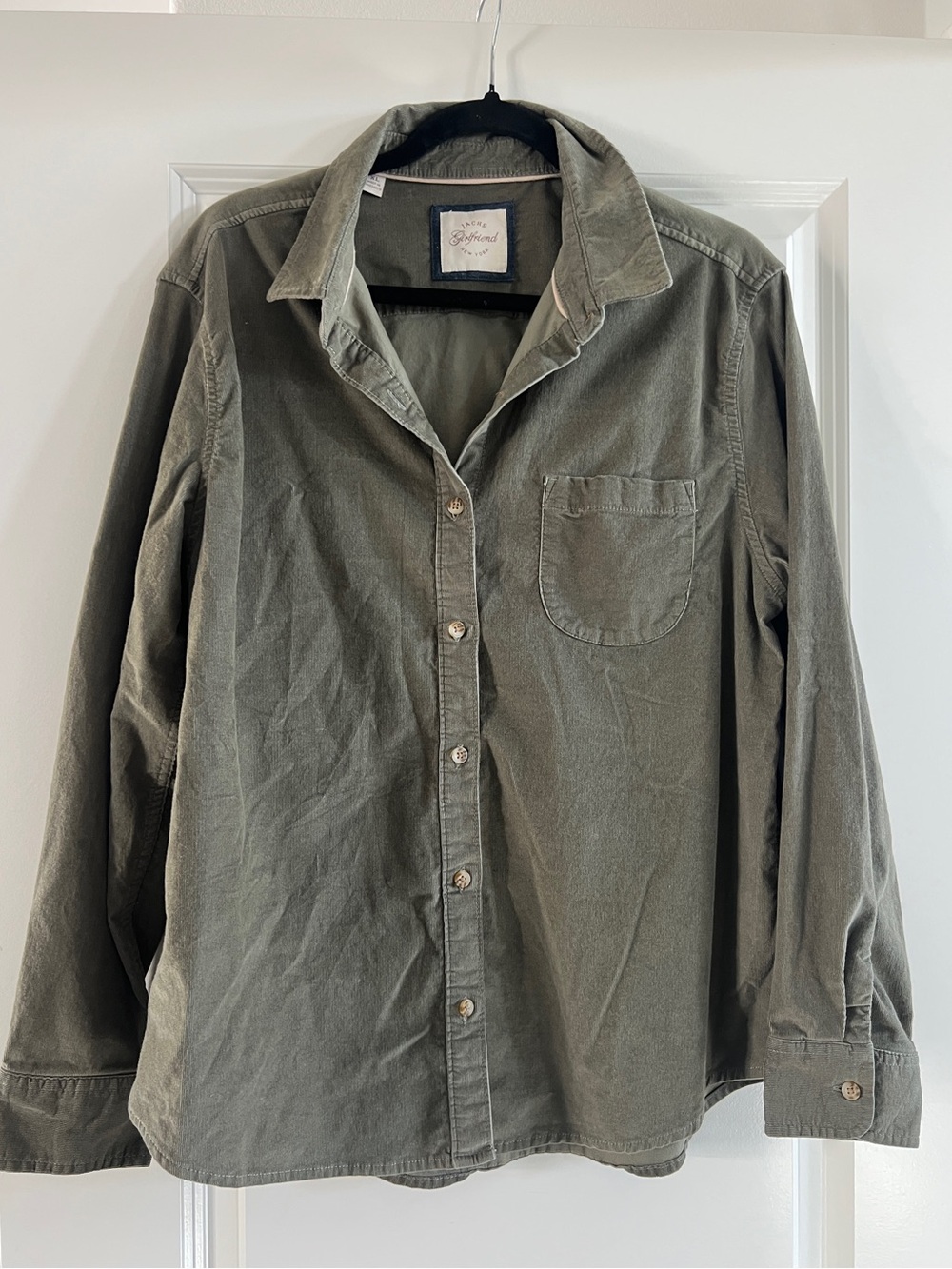 Jacks Girlfriend Soft Olive Green Button-Down Shirt XL